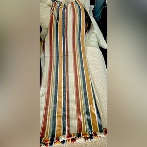 Cato brand Women’s Striped Wide Leg Pants Frayed hem.